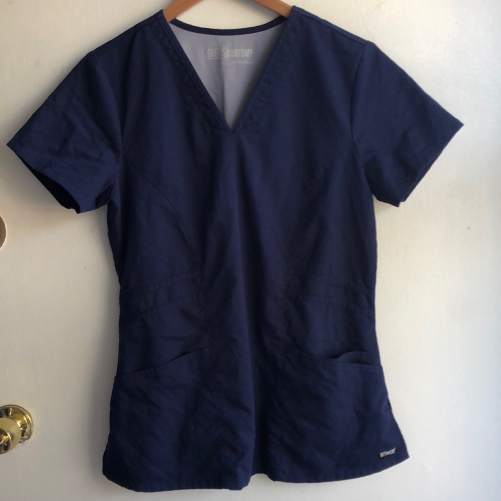 Grey’s Anatomy Women’s Navy Blue Scrub Top Size S